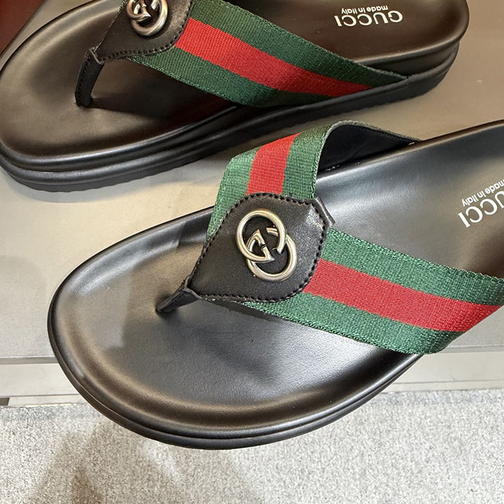 グッチ直営アウトレット店 GUCCI サンダル メンズ シューズ トングサンダル ウェブ付き 2629086 グッチ 靴 サンダル - 画像 (9)