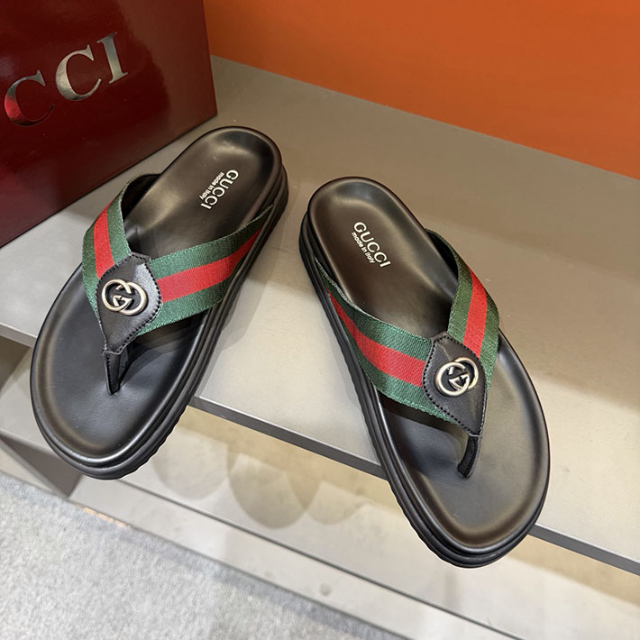 グッチ直営アウトレット店 GUCCI サンダル メンズ シューズ トングサンダル ウェブ付き 2629086 グッチ 靴 サンダル - 画像 (8)