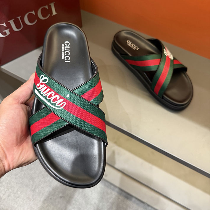 グッチ直営アウトレット店 GUCCI サンダル メンズ ウェブストライプ ビーチサンダル 2629087 グッチ 靴 メンズ - 画像 (6)