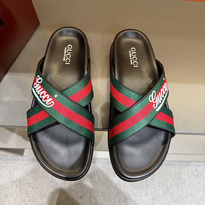 グッチ直営アウトレット店 GUCCI サンダル メンズ ウェブストライプ ビーチサンダル 2629087 グッチ 靴 メンズ - 画像 (4)