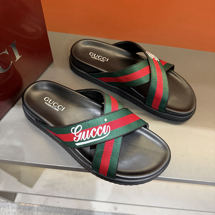 グッチ直営アウトレット店 GUCCI サンダル メンズ ウェブストライプ ビーチサンダル 2629087 グッチ 靴 メンズ - 画像 (2)
