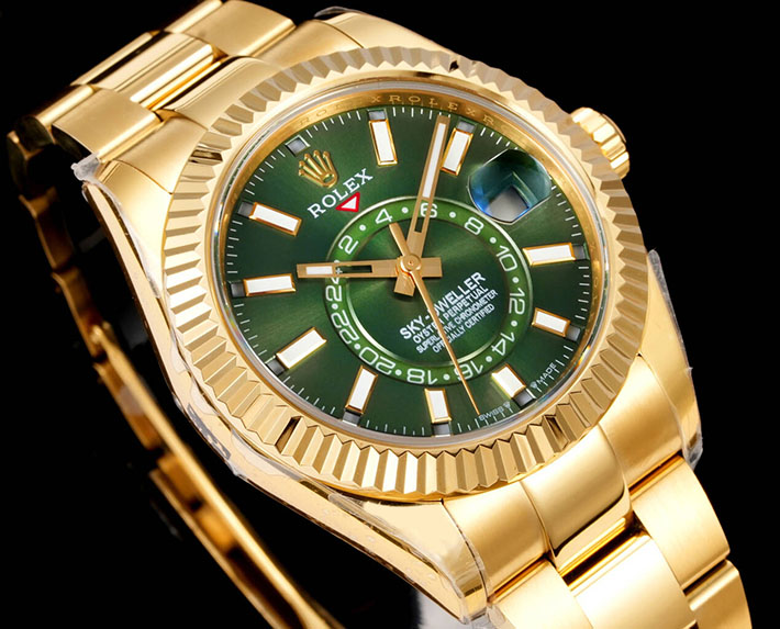 最高級ロレックススーパーコピー ROLEX 42mm メンズ スカイドゥエラー イエローゴールド ミントグリーン 2630169 ロレックス N級 口コミ - 画像 (9)
