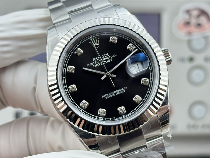 最高級ロレックススーパーコピー ROLEX デイトジャスト41 ダイヤモンド ホワイトゴールド ブラック 2630180 デイトジャスト 41 黒 - 画像 (6)