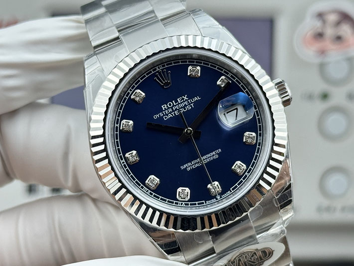 最高級ロレックススーパーコピー ROLEX デイトジャスト41 ダイヤモンド ホワイトゴールド ネイビー 2630181 ロレックス 時計 値段 - 画像 (6)