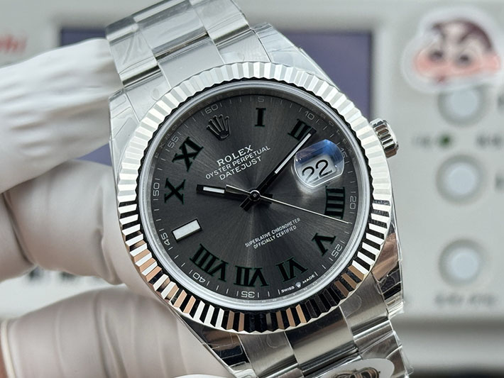 最高級ロレックススーパーコピー ROLEX デイトジャスト41 スレートローマ オイスター ステンレススチール グレー 2630182 ロレックス 時計 安い順 - 画像 (6)