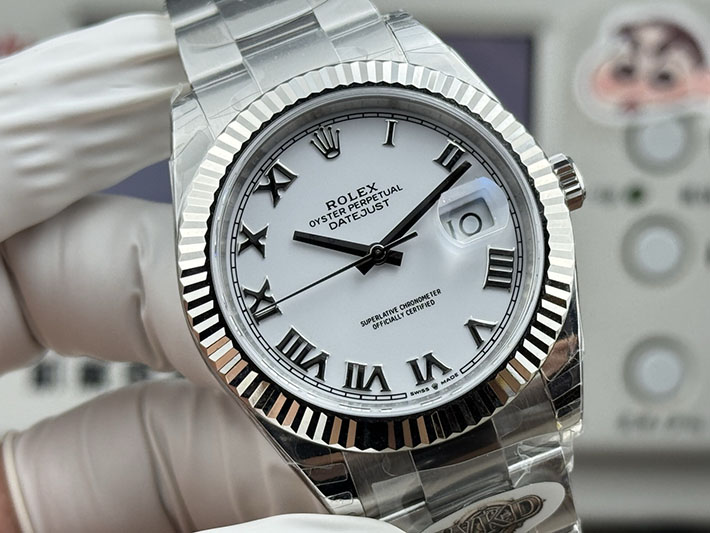 最高級ロレックススーパーコピー ROLEX デイトジャスト41 スレートローマ オイスター ステンレススチール ホワイト 2630183 ロレックス 時計 メンズ - 画像 (6)