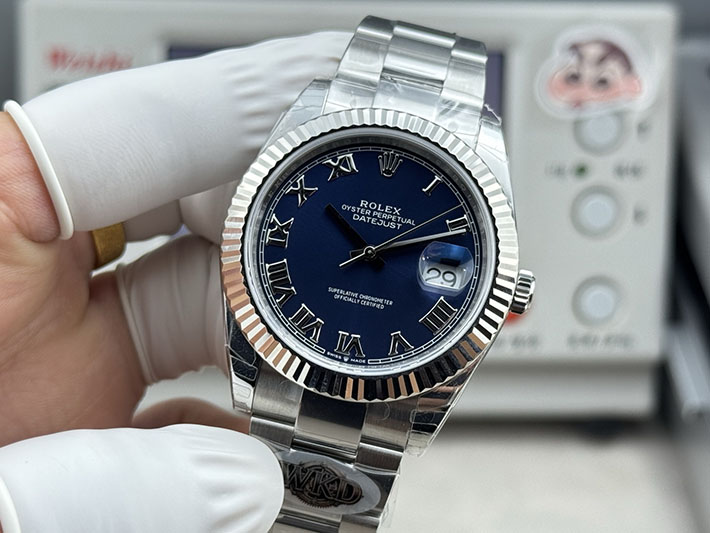 最高級ロレックススーパーコピー ROLEX デイトジャスト41 スレートローマ オイスター ステンレススチール ネイビー 2630184 ロレックス コピー n級 - 画像 (7)