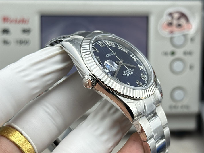 最高級ロレックススーパーコピー ROLEX デイトジャスト41 スレートローマ オイスター ステンレススチール ネイビー 2630184 ロレックス コピー n級 - 画像 (4)