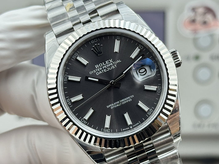 最高級ロレックススーパーコピー ROLEX デイトジャスト41 スレートローマ オイスター ステンレススチール ブラック 2630185 ロレックス コピー 工場 - 画像 (6)