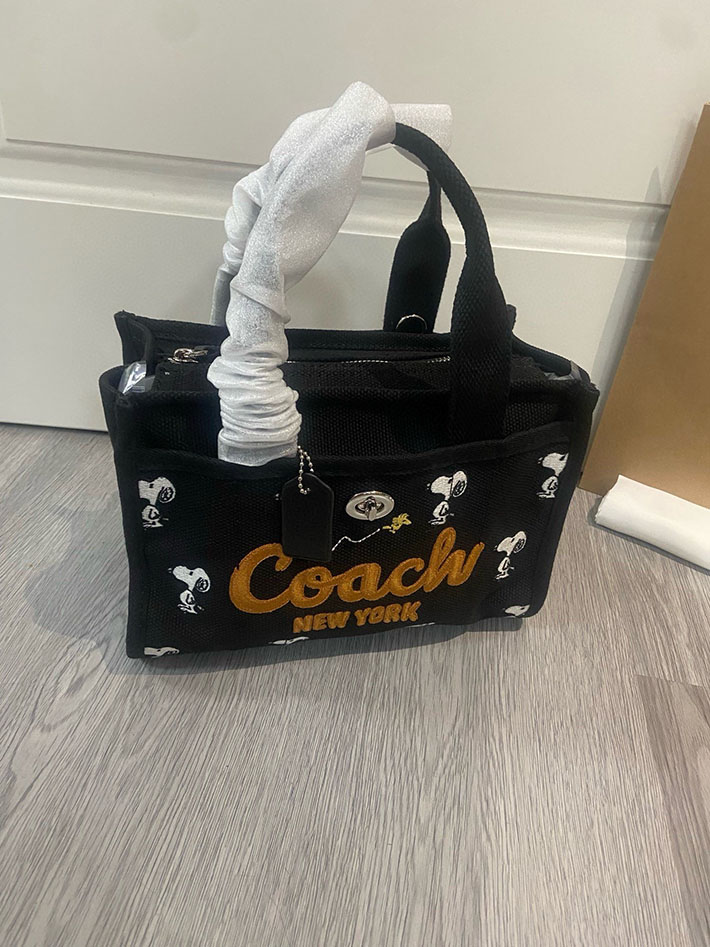 最高級コーチスーパーコピー COACH スヌーピー ピーナッツ コラボ トート バッグ ショルダーバッグ ブラック 2629323 コーチ トートバッグ アウトレット - 画像 (7)