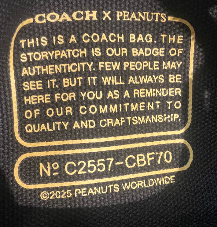 最高級コーチスーパーコピー COACH スヌーピー ピーナッツ コラボ トート バッグ ショルダーバッグ ブラック 2629323 コーチ トートバッグ アウトレット - 画像 (2)