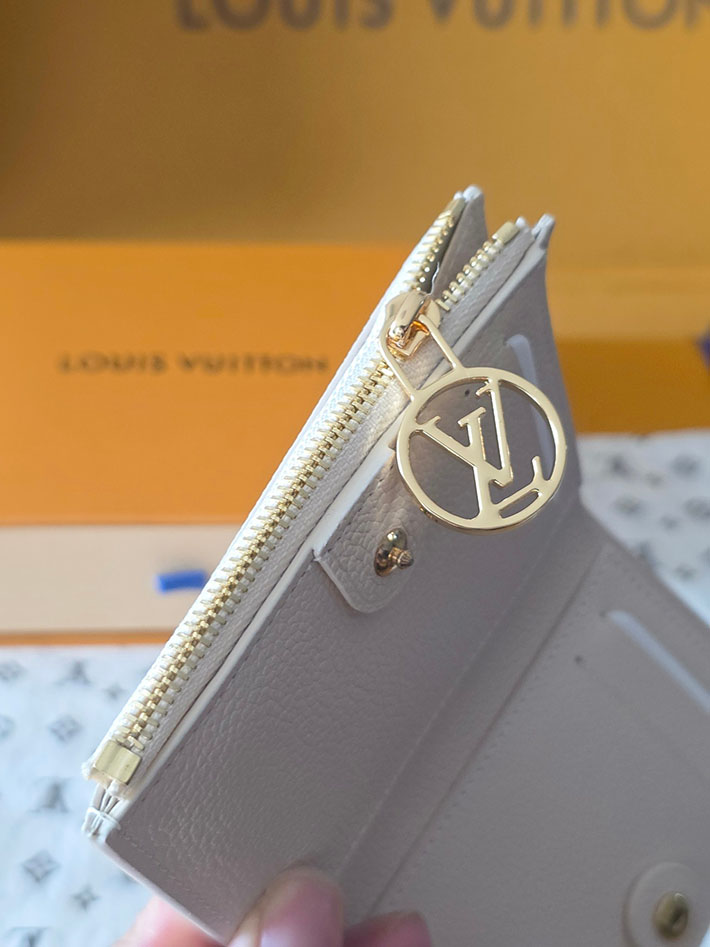 ルイヴィトン販売店舗 財布 レディース LV ポルトフォイユ・リサ モノグラム・ミルキーホワイト、ブルー M27742 ルイヴィトン 財布 二つ折り - 画像 (2)