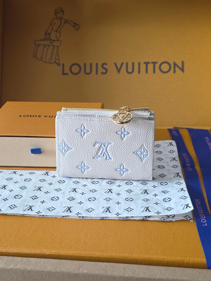 ルイヴィトン販売店舗 財布 レディース LV ポルトフォイユ・リサ モノグラム・ミルキーホワイト、ブルー M27742 ルイヴィトン 財布 二つ折り - 画像 (10)