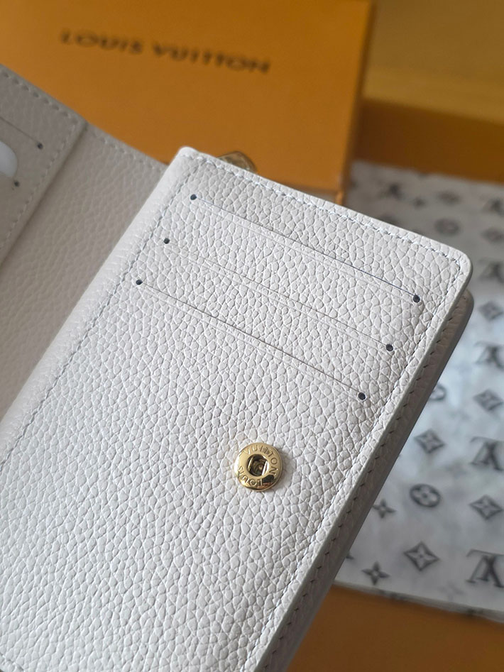 ルイヴィトン販売店舗 財布 レディース LV ポルトフォイユ・クレア モノグラム・ミルキーホワイト、ブルー M28274 ルイヴィトン 財布 新作 - 画像 (4)