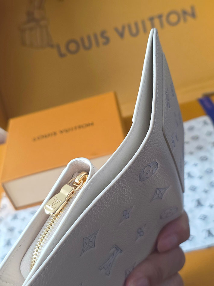 ルイヴィトン販売店舗 財布 レディース LV ポルトフォイユ・クレア モノグラム・ミルキーホワイト、ブルー M28274 ルイヴィトン 財布 新作 - 画像 (2)