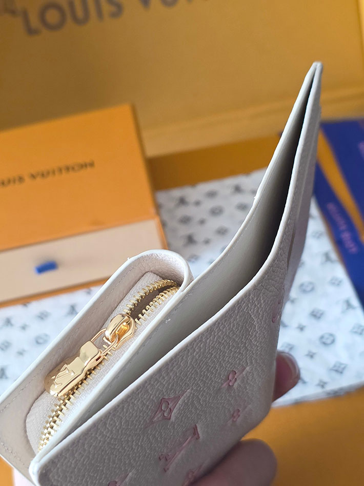 ルイヴィトン販売店舗 財布 レディース LV ポルトフォイユ・クレア モノグラム・ミルキーホワイト、ピーチ M28275 ヴィトン 財布 ピンク モノグラム - 画像 (2)