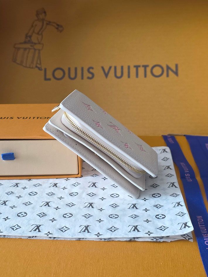 ルイヴィトン販売店舗 財布 レディース LV ポルトフォイユ・クレア モノグラム・ミルキーホワイト、ピーチ M28275 ヴィトン 財布 ピンク モノグラム - 画像 (9)