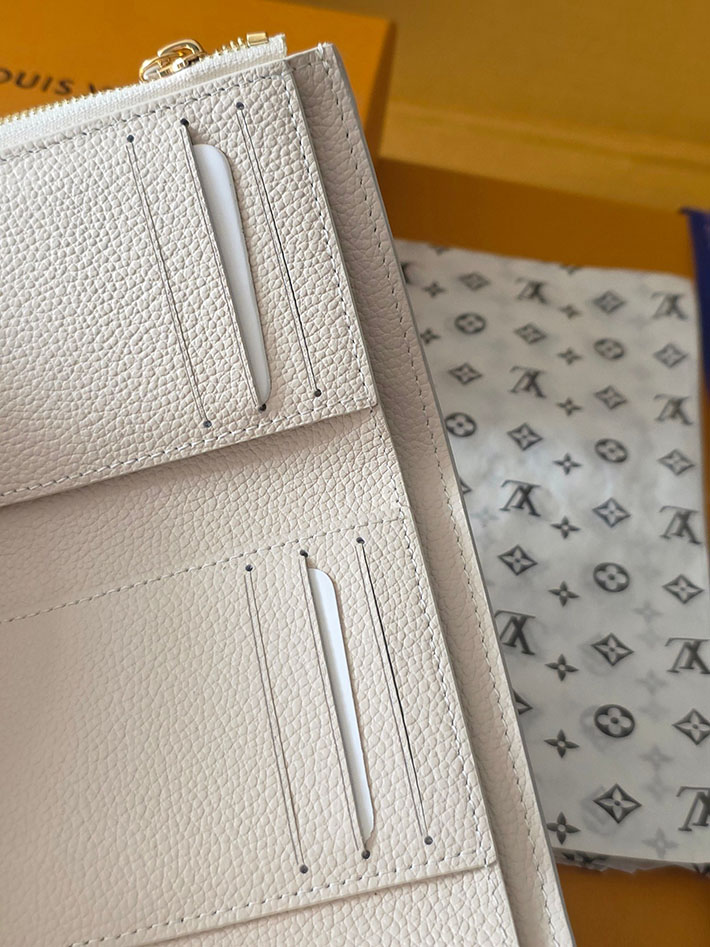 ルイヴィトン販売店舗 財布 レディース LV ポルトフォイユ・ヴィクトリーヌ ミルキーホワイト、グリーン M28249 ルイヴィトン 三 つ折り財布 レディース - 画像 (4)