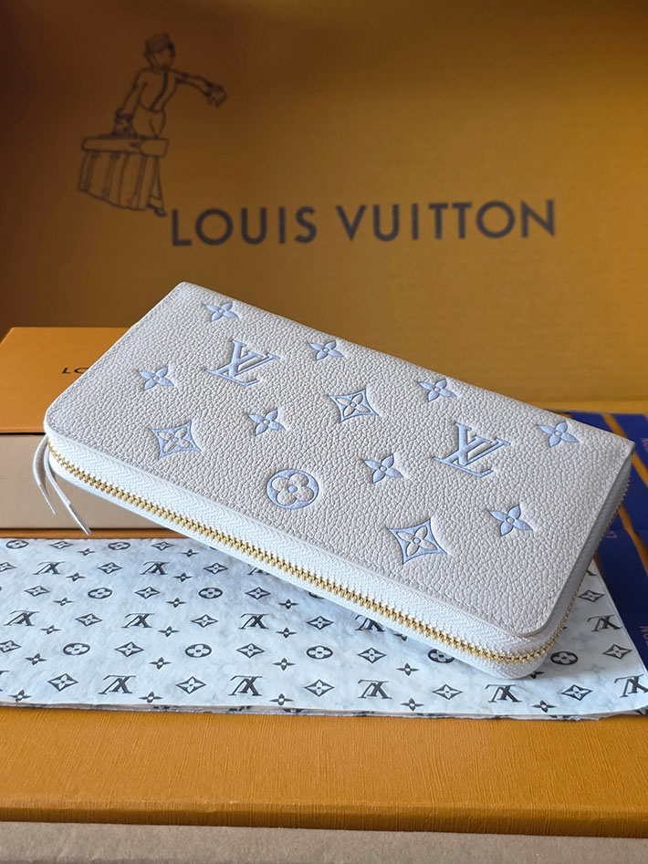 ルイヴィトン販売店舗 財布 レディース LV ジッピー・ウォレット モノグラム・ミルキーホワイト、ブルー M28131 ルイヴィトン 長財布 レディース 人気 - 画像 (8)