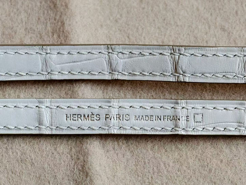 エルメス ケリーミニバッグ HERMES ケリーミニ2 外縫い ナタ クロコダイル シルバー金具 2630350 エルメス ミニケリー 定価 - 画像 (6)