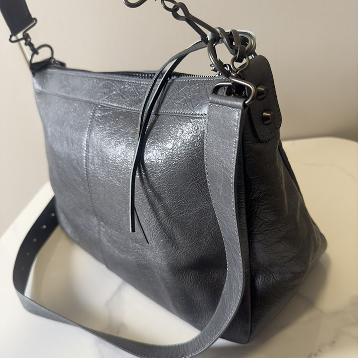 バレンシアガ バッグ 人気 レディース BALENCIAGA Le City Moto Medium leather shoulder bag グレー 2629368 バレンシアガ バッグ 安い - 画像 (7)