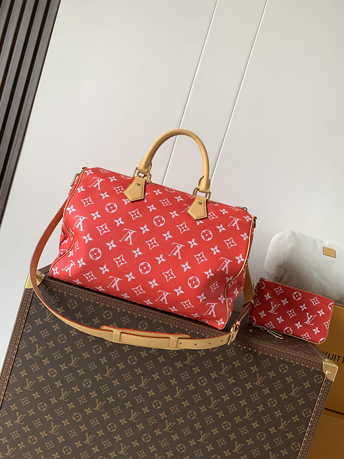 ルイヴィトン販売店舗 旅行バッグ LV スピーディ P9 バンドリエール 40 レッド カーフレザー M24420 ルイヴィトン スピーディ メンズ - 画像 (8)