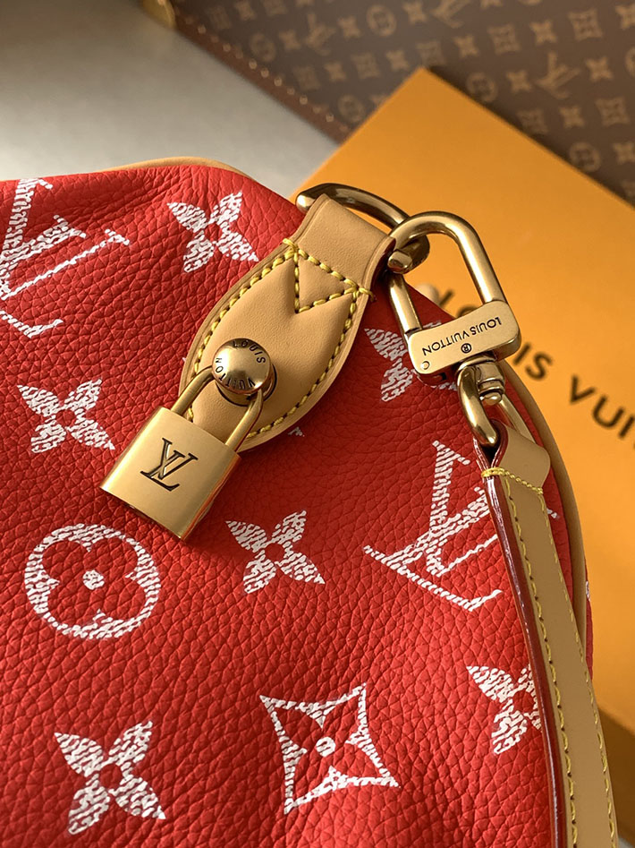 ルイヴィトン販売店舗 旅行バッグ LV スピーディ P9 バンドリエール 40 レッド カーフレザー M24420 ルイヴィトン スピーディ メンズ - 画像 (5)