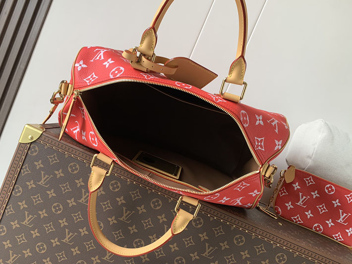 ルイヴィトン販売店舗 旅行バッグ LV スピーディ P9 バンドリエール 40 レッド カーフレザー M24420 ルイヴィトン スピーディ メンズ - 画像 (3)