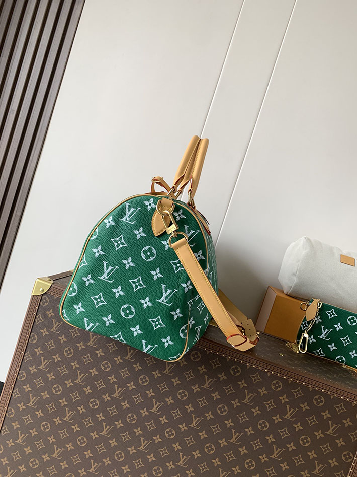 ルイヴィトン販売店舗 旅行バッグ LV スピーディ P9 バンドリエール 40 グリーン カーフレザー M24417 ヴィトン ボストンバッグ 旅行 - 画像 (9)