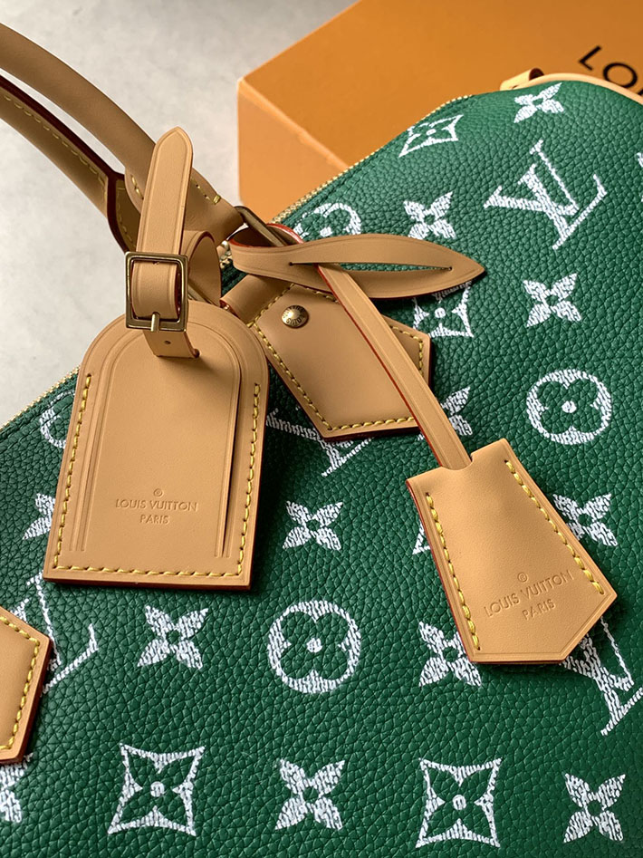 ルイヴィトン販売店舗 旅行バッグ LV スピーディ P9 バンドリエール 40 グリーン カーフレザー M24417 ヴィトン ボストンバッグ 旅行 - 画像 (6)