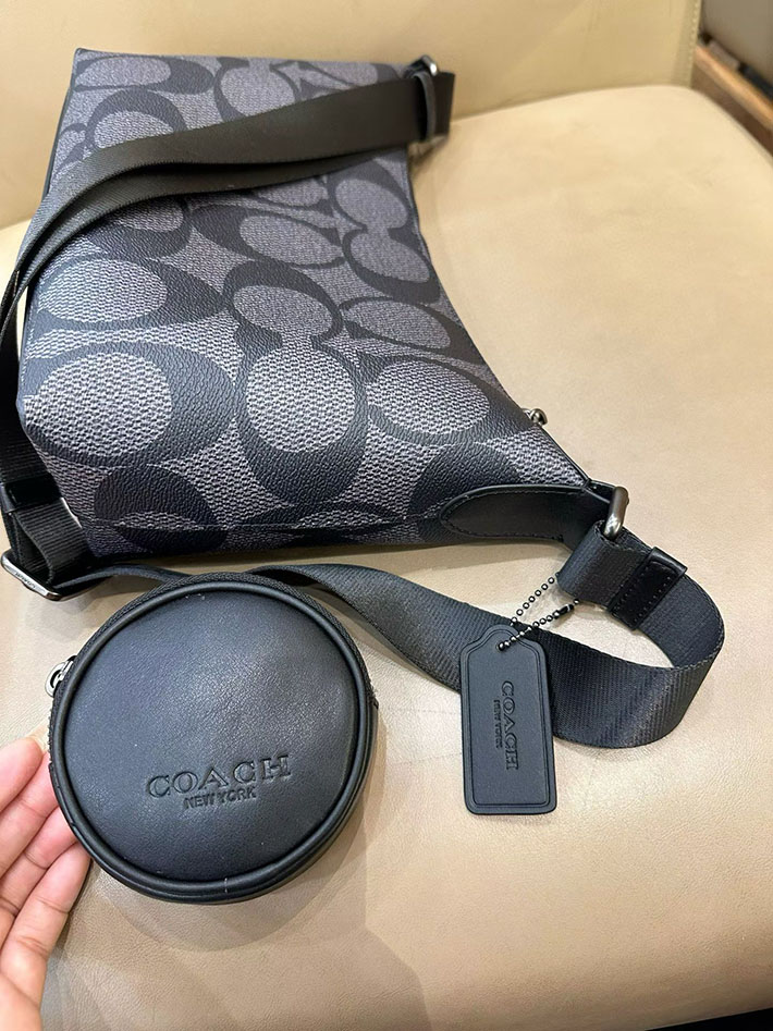 コーチ バッグ アウトレット COACH スモール フィン クロスボディ バッグ・ポーチ・マキシ シグネチャー キャンバス CCG19 QBMI5 コーチ バッグ メンズ - 画像 (6)