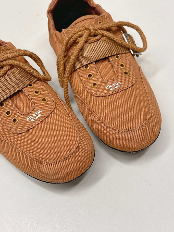 最高級プラダスーパーコピー PRADA Collapse canvas sneakers with buckled strap 2629767 プラダ バレエシューズ - 画像 (7)