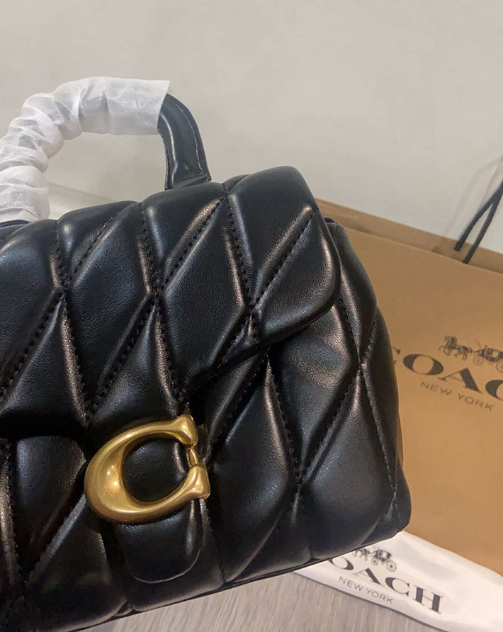 最高級コーチスーパーコピー COACH タビー トップ ハンドル バッグ・キルティング ブラック CCC12 B4/BK コーチ バッグ アウトレット - 画像 (6)