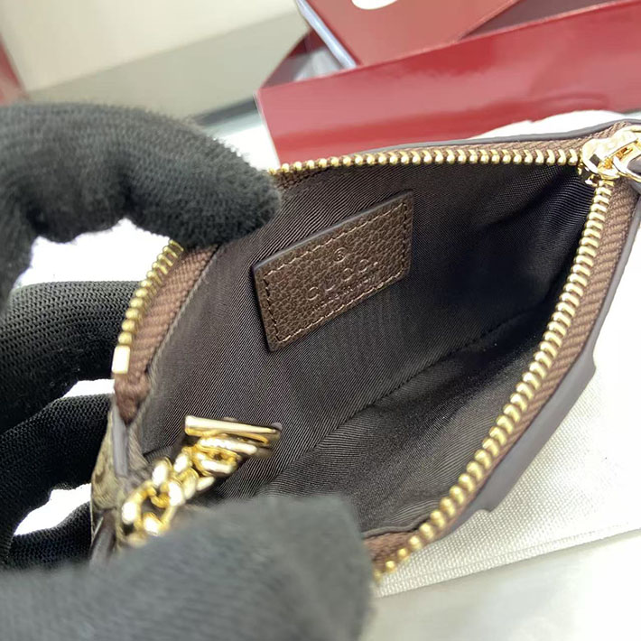 グッチ 財布 アウトレット GUCCI オフィディア ジップキーポーチ ベージュ&ブラウン 838466 FAE0L 9746 グッチ 小銭入れ アウトレット - 画像 (2)
