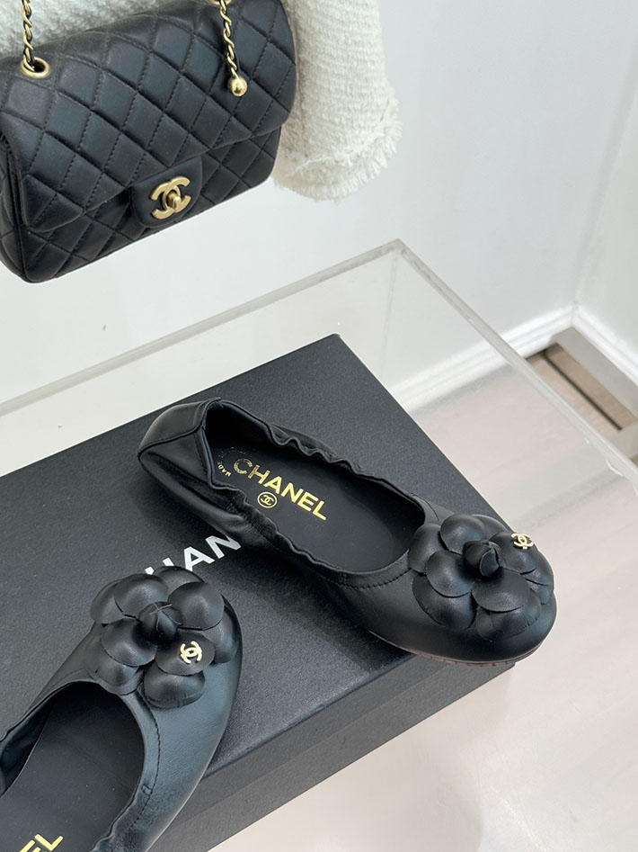 最高級シャネルスーパーコピー CHANEL カメリア パンプス バレエシューズ フラットシューズ ブラック 2631074 シャネル バレリーナ 値段 - 画像 (6)