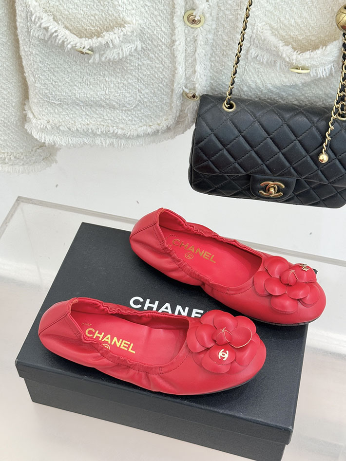 最高級シャネルスーパーコピー CHANEL カメリア パンプス バレエシューズ フラットシューズ レッド 2631076 シャネル バレエシューズ 人気 - 画像 (9)