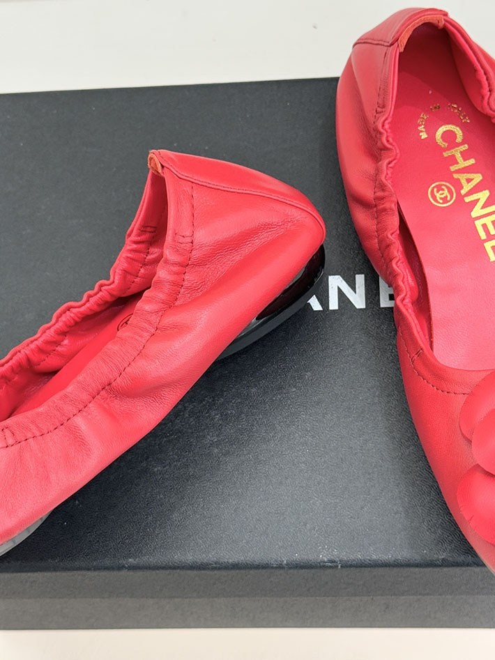 最高級シャネルスーパーコピー CHANEL カメリア パンプス バレエシューズ フラットシューズ レッド 2631076 シャネル バレエシューズ 人気 - 画像 (6)