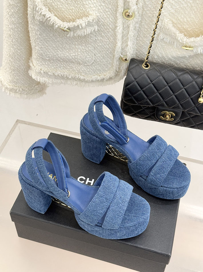 最高級シャネルスーパーコピー CHANEL シースルー スポーツ サンダル 厚底 レディース ブルー 2631088 シャネル サンダル 厚底 - 画像 (8)