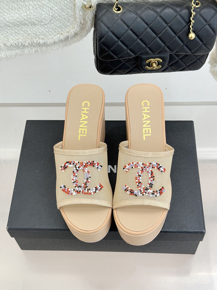 最高級シャネルスーパーコピー CHANEL CCロゴ サンダル 厚底 レディース ココマーク 靴 ベージュ 2631101 シャネル サンダル 安い - 画像 (7)
