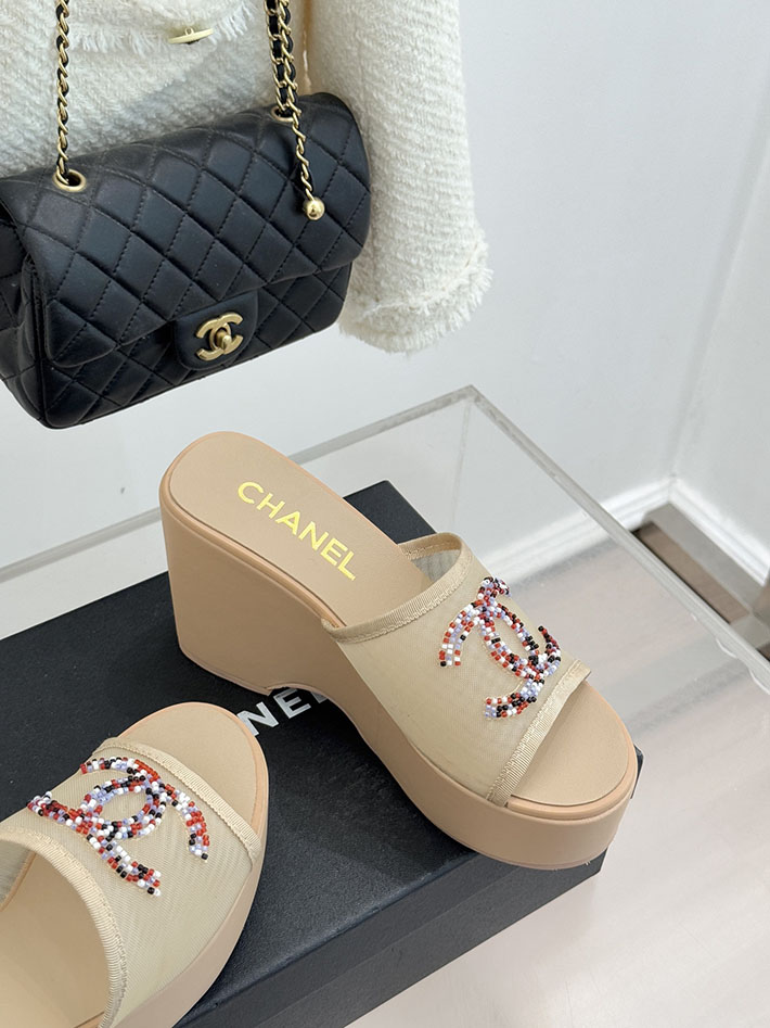 最高級シャネルスーパーコピー CHANEL CCロゴ サンダル 厚底 レディース ココマーク 靴 ベージュ 2631101 シャネル サンダル 安い - 画像 (6)