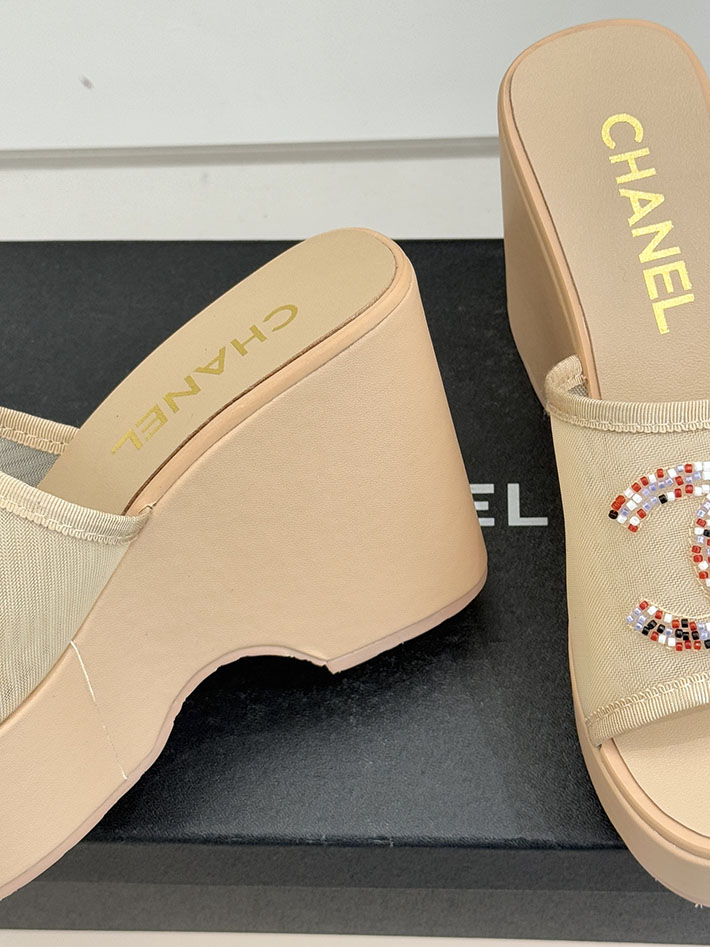 最高級シャネルスーパーコピー CHANEL CCロゴ サンダル 厚底 レディース ココマーク 靴 ベージュ 2631101 シャネル サンダル 安い - 画像 (5)