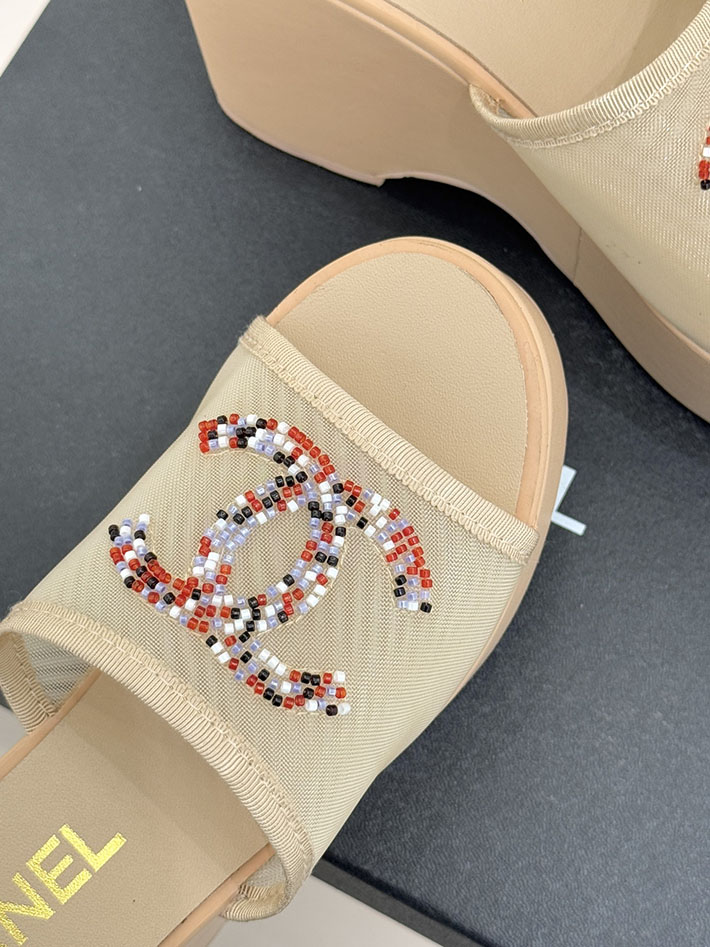 最高級シャネルスーパーコピー CHANEL CCロゴ サンダル 厚底 レディース ココマーク 靴 ベージュ 2631101 シャネル サンダル 安い - 画像 (4)