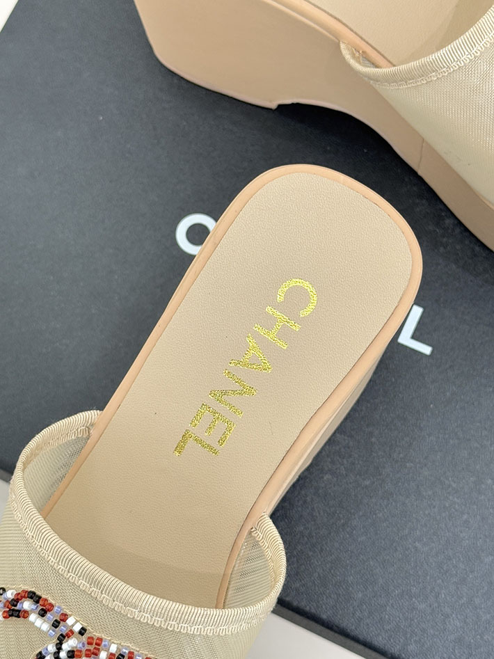 最高級シャネルスーパーコピー CHANEL CCロゴ サンダル 厚底 レディース ココマーク 靴 ベージュ 2631101 シャネル サンダル 安い - 画像 (3)