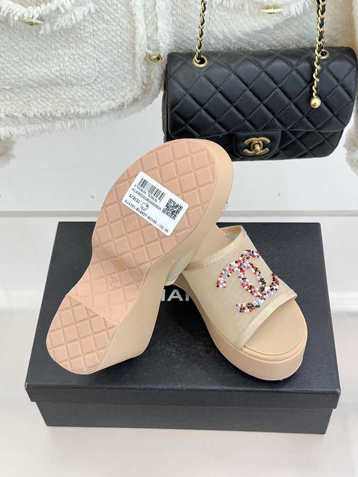 最高級シャネルスーパーコピー CHANEL CCロゴ サンダル 厚底 レディース ココマーク 靴 ベージュ 2631101 シャネル サンダル 安い - 画像 (2)
