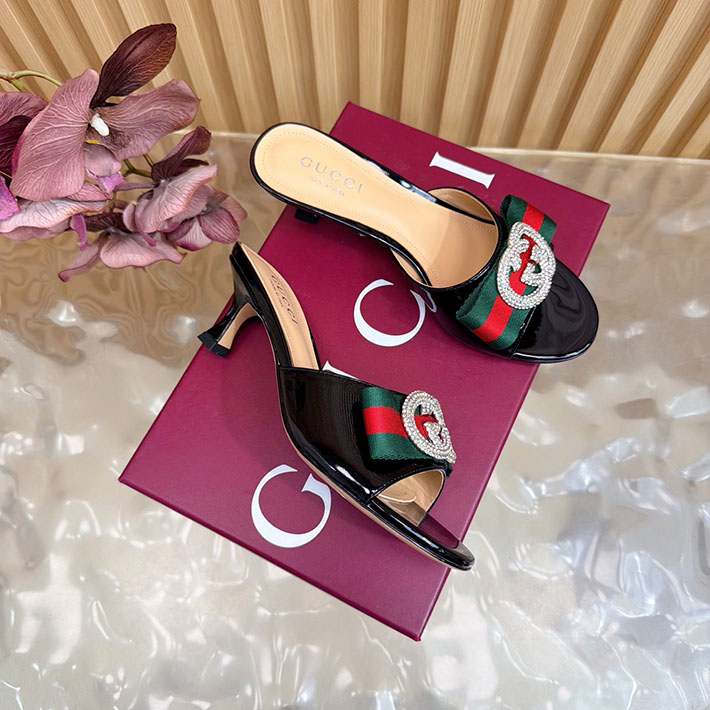 グッチ直営アウトレット店 GUCCI 2026年春夏 新作 サンダル ミュール シェリーライン ブラック 2631242 グッチ サンダル レディース - 画像 (9)