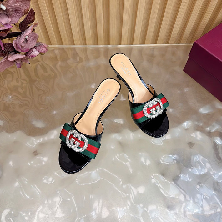 グッチ直営アウトレット店 GUCCI 2026年春夏 新作 サンダル ミュール シェリーライン ブラック 2631242 グッチ サンダル レディース - 画像 (6)