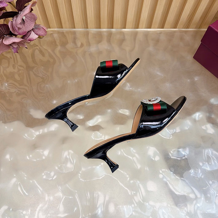 グッチ直営アウトレット店 GUCCI 2026年春夏 新作 サンダル ミュール シェリーライン ブラック 2631242 グッチ サンダル レディース - 画像 (3)