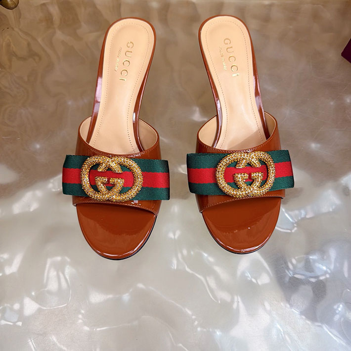 グッチ直営アウトレット店 GUCCI 2026年春夏 新作 サンダル ミュール シェリーライン ブラウン 2631249 グッチサンダル値段 - 画像 (7)