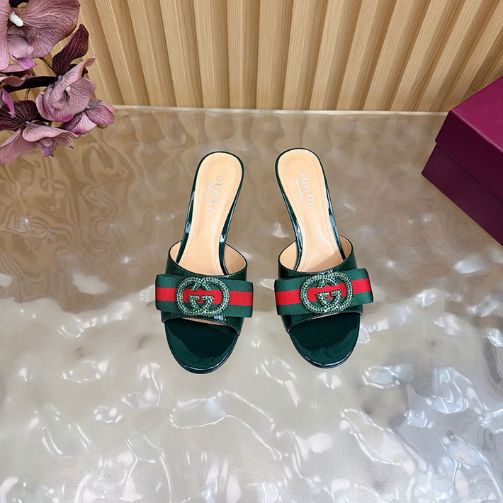 グッチ直営アウトレット店 GUCCI 2026年春夏 新作 サンダル ミュール シェリーライン カーキ 2631251 グッチ 靴 セール - 画像 (8)