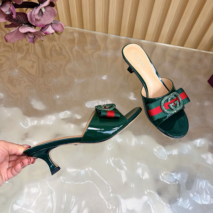 グッチ直営アウトレット店 GUCCI 2026年春夏 新作 サンダル ミュール シェリーライン カーキ 2631251 グッチ 靴 セール - 画像 (5)